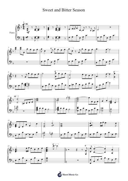 Sweet and Bitter Season Sheet Music by Yukari Hashimoto-Arr.Hughlon