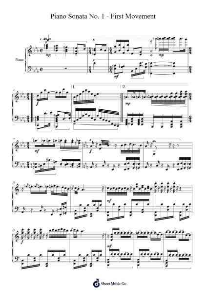 La Rouge Pluie - First Movement - Piano Sonata No. 1 Sheet Music by Thomas McSorley-Arr.Trutor Hubno