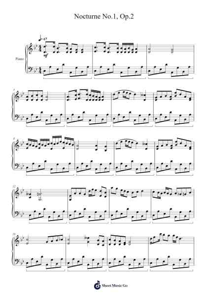 Nocturne No.1, Op.2 Sheet Music by Gabriel S.T. Fernandes-Arr.Morelard