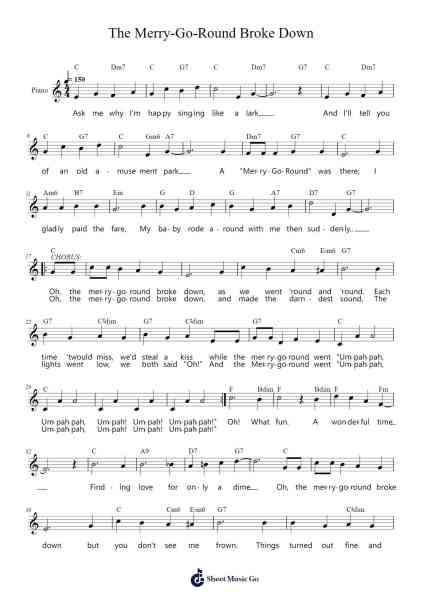 The Merry-Go-Round Broke Down Sheet Music by Cliff Friend/Dave Franklin-Arr.Hewgy Fowearl