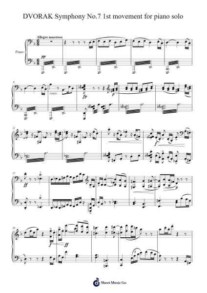 Symphony No. 7 in D Minor, Op. 70: I. Allegro maestoso Sheet Music by Antonín Dvořák-Arr.Kirkjoel
