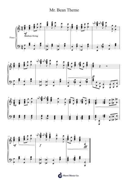 Mr. Bean Theme Sheet Music by Misc Television-Arr.Keatsshua Beareade