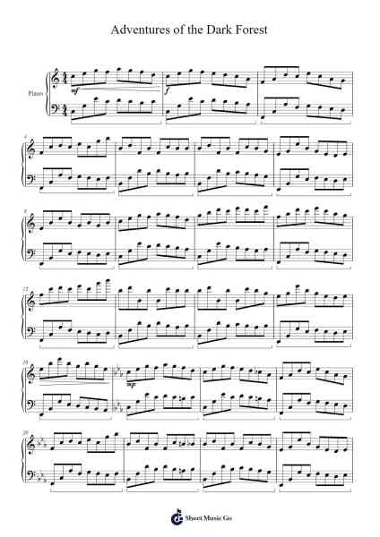 Adventures of the Dark Forest Sheet Music by Milvelt Cookethia-Arr.Campnah