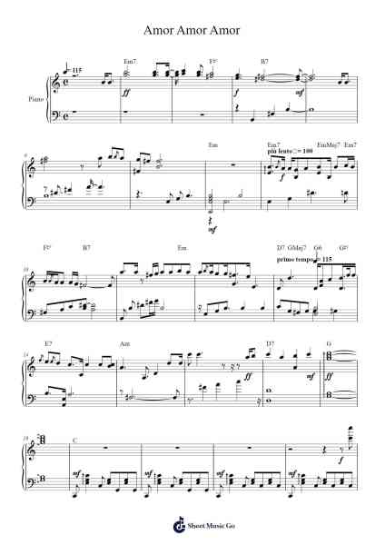 Amor Amor Amor Sheet Music by Gabriel Ruiz-Arr.Fowter Brookecooke