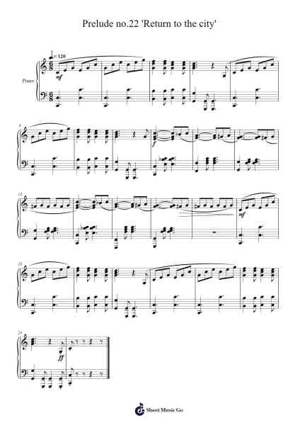Prelude No. 22 "Return to the City" Sheet Music by 신비-Arr.Buckhue