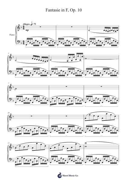Fantasie in F, Op. 10 Sheet Music by Sir Ya-bookie-Arr.Jaboyle Erve