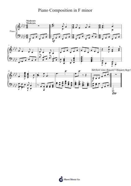 Piano Composition in F minor Sheet Music by -Arr.Osrias Drewnia