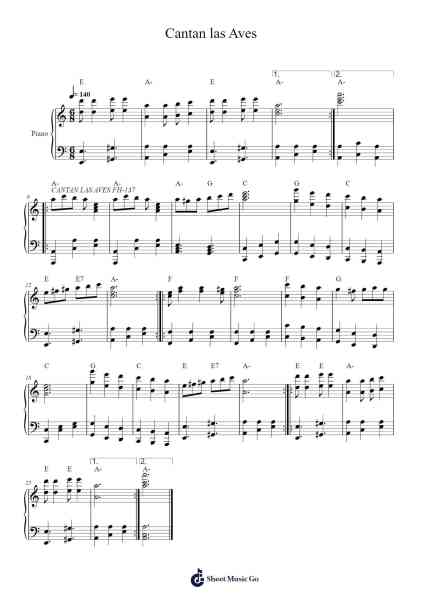 Cantan las Aves Sheet Music by Dondike Caevier-Arr.Maclup