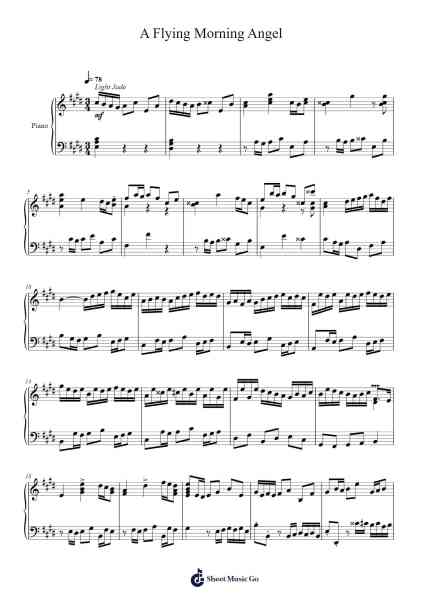 A Flying Morning Angel Sheet Music by Toursbur-Arr.Caelaide Fieldtes