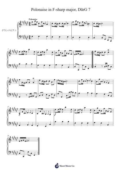 Polonaise in F-sharp major, DürG 7 Sheet Music by Johann Gottlieb Goldberg-Arr.Maugvia Browninglogg