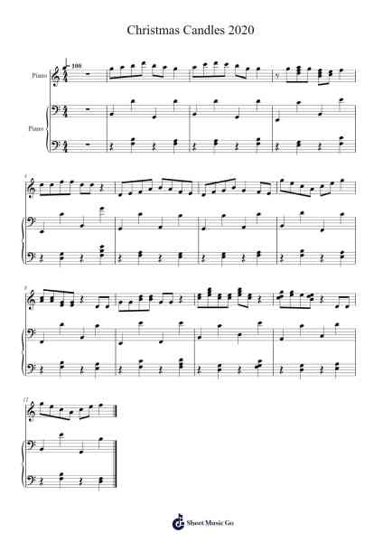 Christmas Candles 2020 Sheet Music by Ben Currin-Arr.Relip