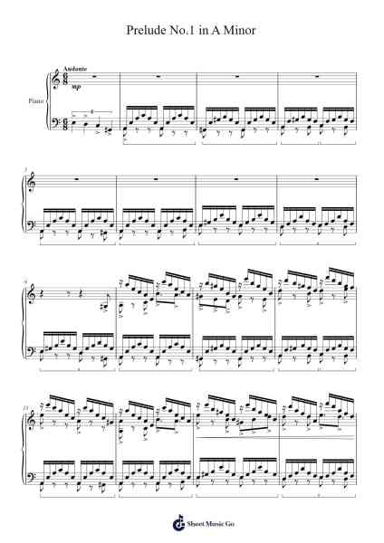 Prelude No. 1 in A Minor Sheet Music by Garth Finkle-Arr.Bellzer Elrene
