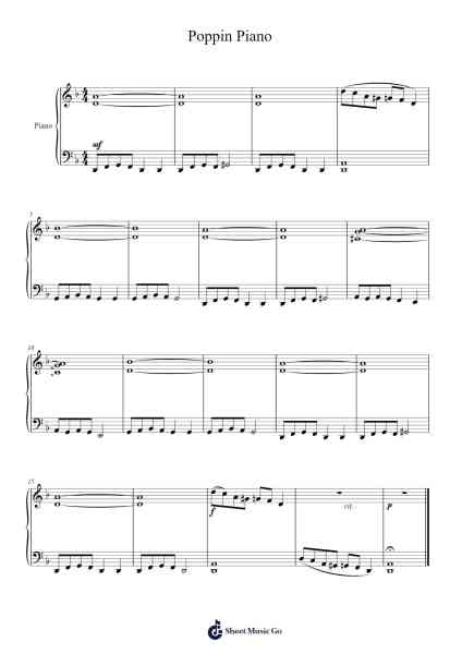 Poppin Piano Sheet Music by Kathryn Carpenter-Arr.Louiste