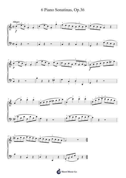 6 Piano Sonatinas, Op. 36 - Muzio Clementi Sheet Music by Muzio Clementi-Arr.Crichriet Hawreen