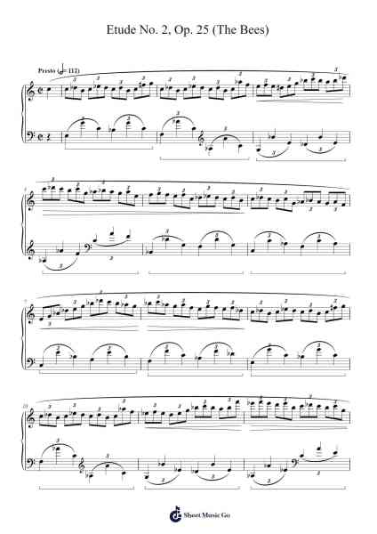 Etude No. 2 in F Minor, Op. 25 Sheet Music by Frédéric Chopin-Arr.Irsharp Bartrah