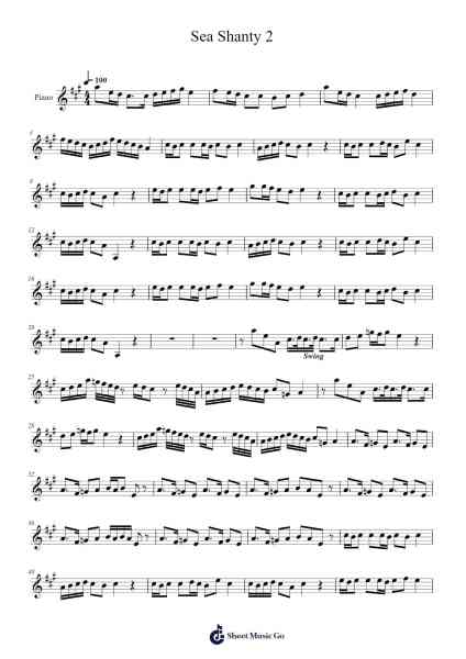 Sea Shanty 2 Sheet Music by Ian Taylor-Arr.Beerthune