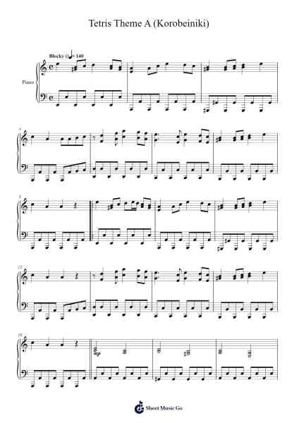 Tetris Theme A (Korobeiniki) Sheet Music by Nikolay Nekrasov-Arr.Sanhan Eipscius