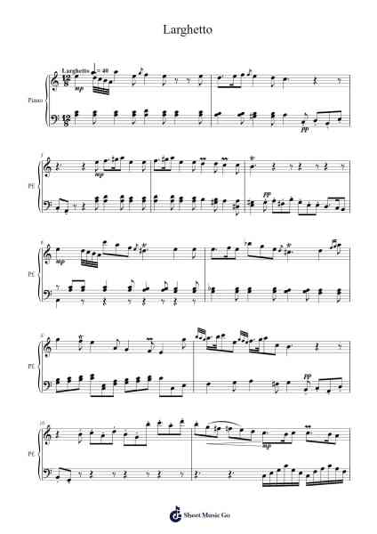 Larghetto Sheet Music by Antonio Salieri-Arr.Kennick
