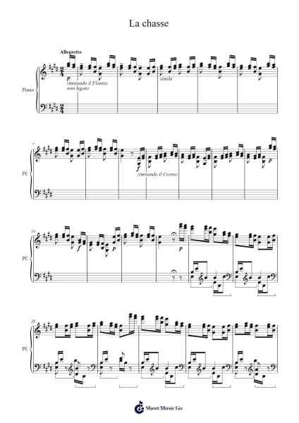 Grandes Études de Paganini, S. 141 No. 5 "La chasse" Sheet Music by Niccolò Paganini/Franz Liszt-Arr.Duttledk Corh