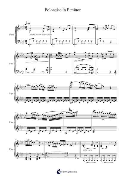Polonaise in F minor Sheet Music by Karol Kurpiński-Arr.Tifliz