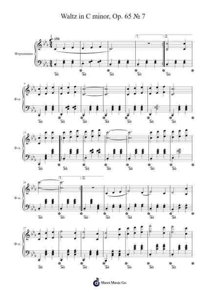 Waltz in C minor, Op. 65 No. 7 Sheet Music by Gregson Lawvic-Arr.Keatsyoung