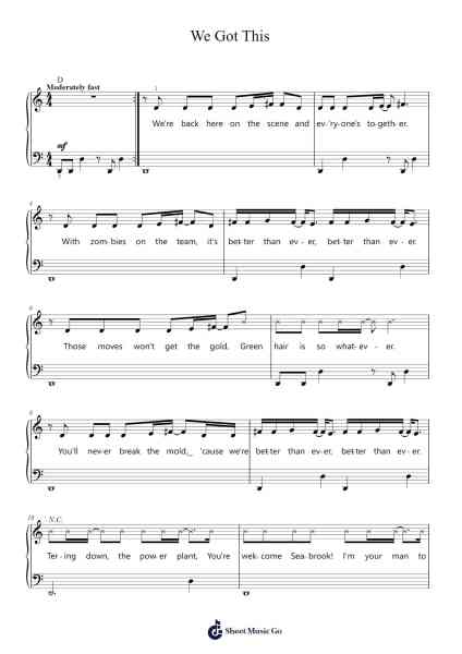 We Got This Sheet Music by The Cast of ZOMBIES-Arr.Vindiah Jeanvis