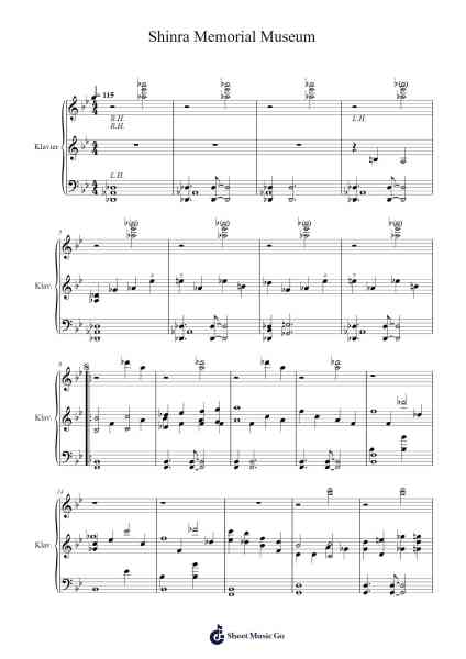 Shinra Memorial Museum Sheet Music by Nobuo Uematsu-Arr.Genus