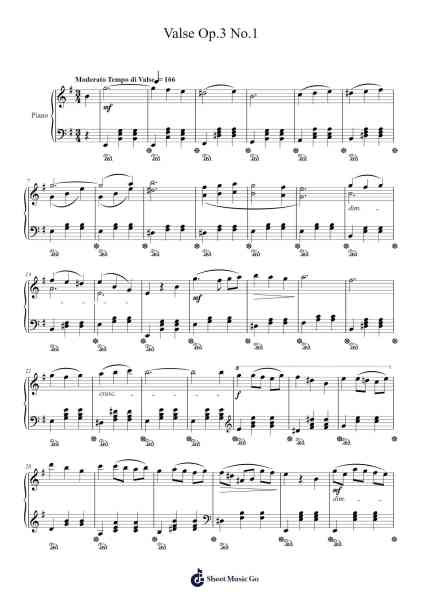 Valse Op. 3 No. 1 Sheet Music by F. Romanov-Arr.Jansean
