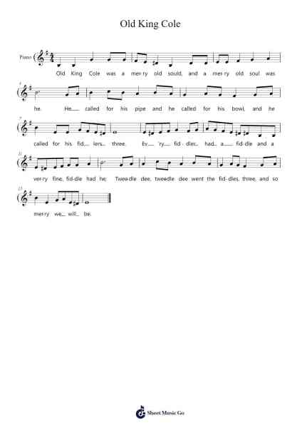 Old King Cole Sheet Music by Misc tunes-Arr.Deirmand