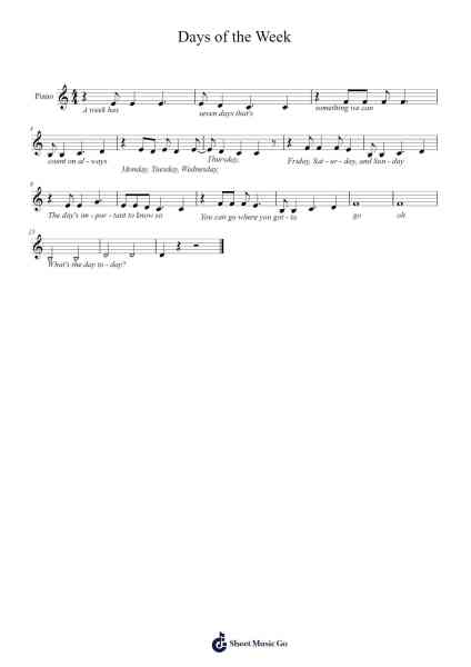 Days of the Week 樂譜由 Kylelind Pamen - 編曲 Orcolm