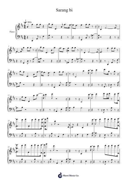 Sarang bi Sheet Music by tigr1620-Arr.Caerwood Belch