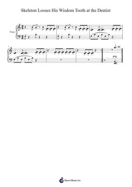 Skeleton Looses His Wisdom Tooth at the Dentist Sheet Music by Tuukka Jokilehto-Arr.Sherrah Birroll
