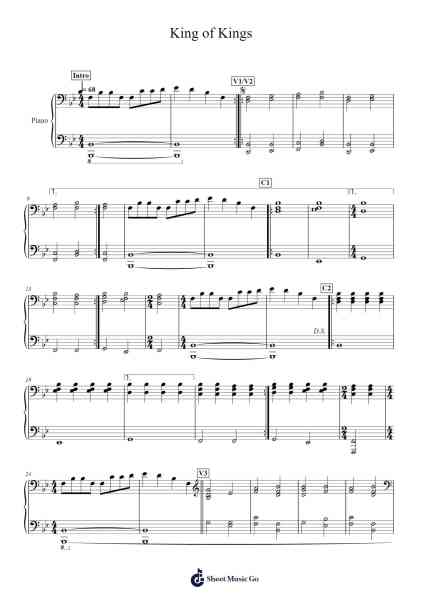 King of Kings Sheet Music by Brooke Ligertwood/Scott Ligertwood/Jason Ingram-Arr.Kitthur