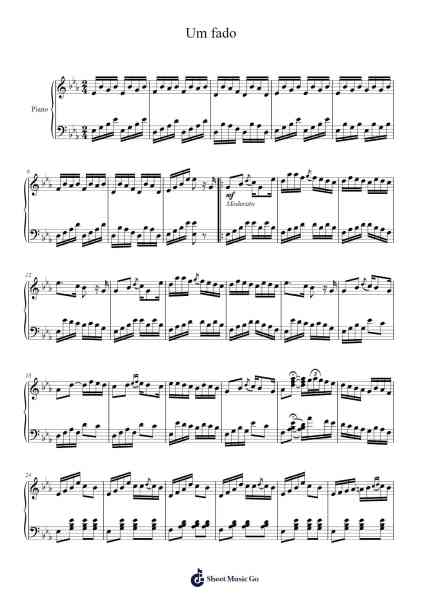 Um fado Sheet Music by Luiz Silva-Arr.Warge