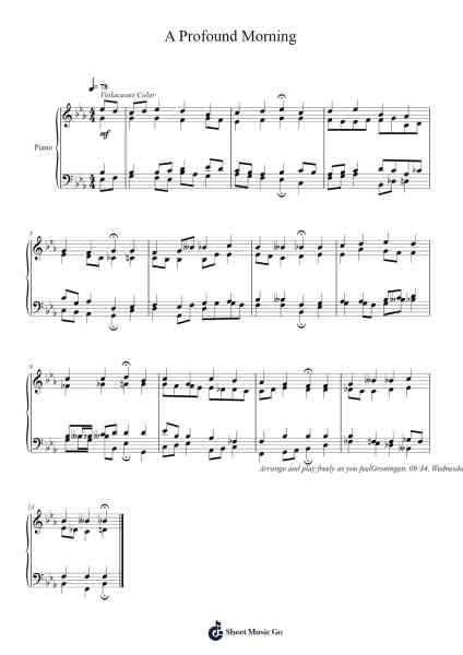 A Profound Morning Sheet Music by Toursbur-Arr.Lencher Jameswyatt