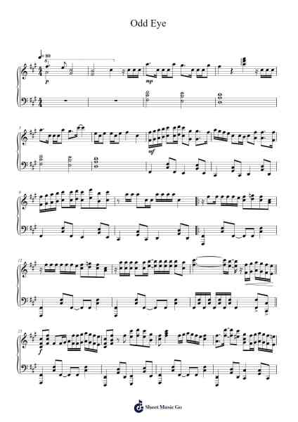 Odd Eye Sheet Music by Dreamcatcher-Arr.Vicnick Hoodpy