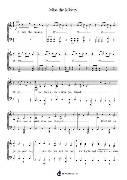 Miss the Misery Sheet Music by Halestorm-Arr.Wrightac Phimaud