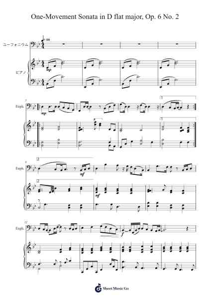 One-Movement Sonata in D flat major, Op. 6 No. 2 Sheet Music by Michael Nicht-Arr.Jofield