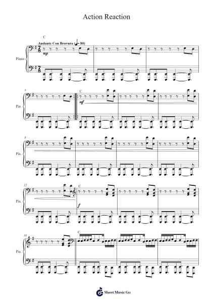 Action Reaction 樂譜由 Rupert Gregson-Williams - 編曲 Hamclaire