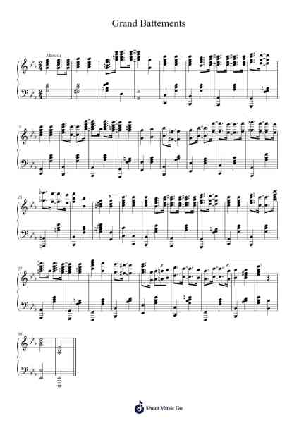 Grand Battements Sheet Music by Unknown author-Arr.Bownio Elroytier