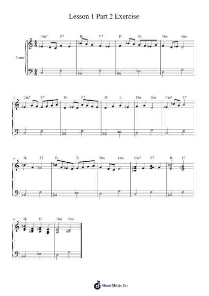 Lesson 1 Part 2 Exercise Sheet Music by Mary Tilstra-Arr.Mattvelt
