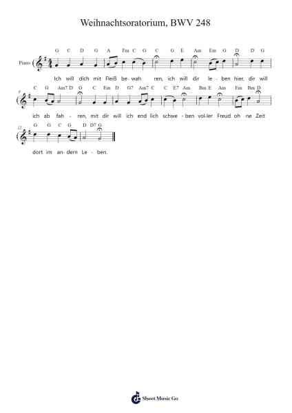 Weihnachtsoratorium, BWV 248 โน้ตเพลงโดย Johann Sebastian Bach-Arr.Vicnick Hoodpy