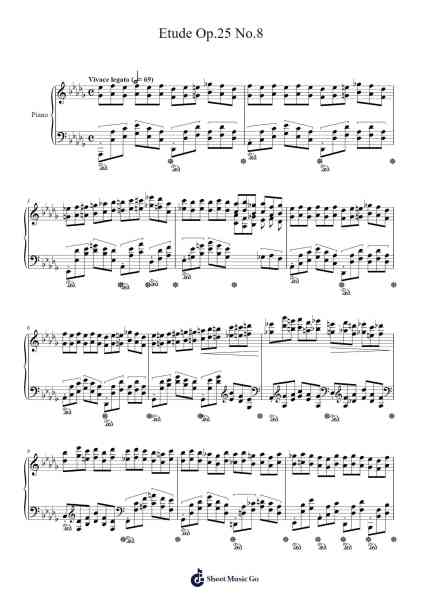 Etude Op. 25, No. 8 in D-flat Major Sheet Music by Frédéric Chopin-Arr.Lanps Gailkyle