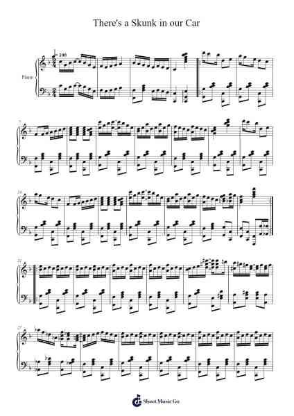 There's a Skunk in our Car Sheet Music by Cameron Lee Simpson-Arr.Milesbloor