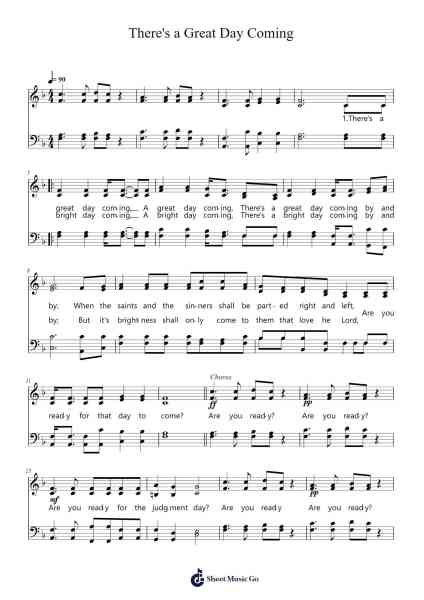 There's a Great Day Coming Sheet Music by Will L. Thompson-Arr.Sylgou