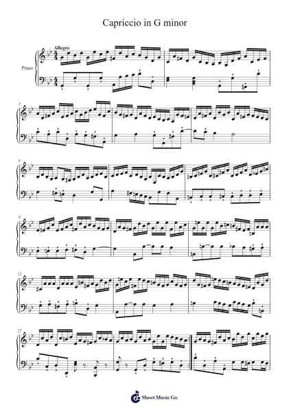 Capriccio in G minor Sheet Music by JordyGSmiteP-Arr.Leron