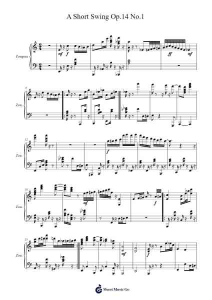 A Short Swing Op.14 No.1 Sheet Music by Ivesphen-Arr.Manreade