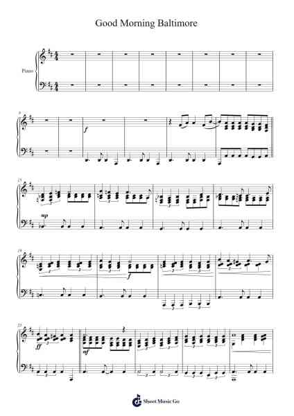 Good Morning Baltimore Sheet Music by -Arr.Junegia Wato