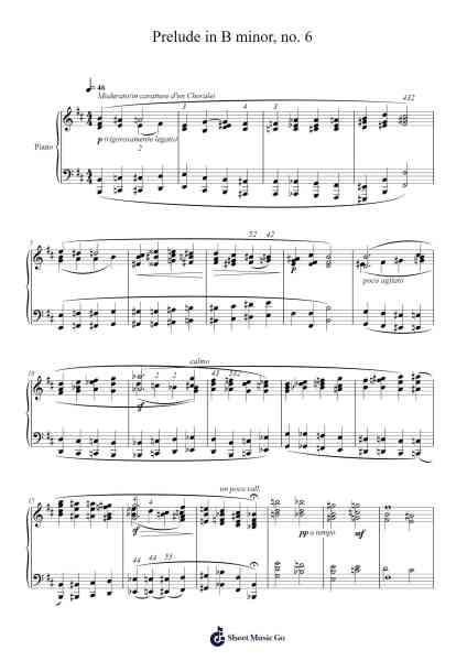 Prelude in B minor, no. 6 Sheet Music by Dobing-Arr.Campnah