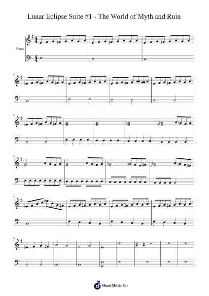 Lunar Eclipse Suite #1 - The World of Myth and Ruin Sheet Music by Matthew Lester-Arr.Reyblume Poundtor